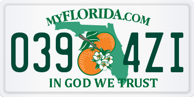 FL license plate 0394ZI