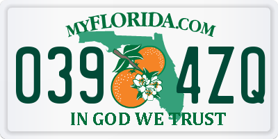 FL license plate 0394ZQ