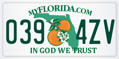 FL license plate 0394ZV