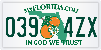 FL license plate 0394ZX