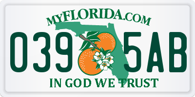 FL license plate 0395AB