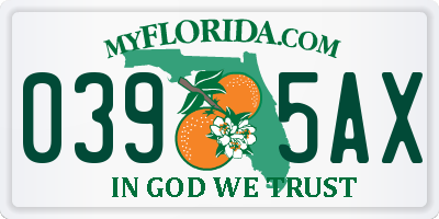 FL license plate 0395AX