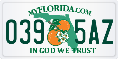 FL license plate 0395AZ
