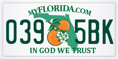 FL license plate 0395BK