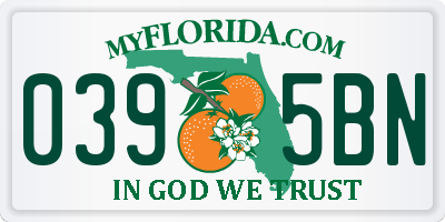 FL license plate 0395BN