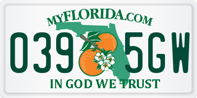 FL license plate 0395GW