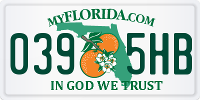 FL license plate 0395HB