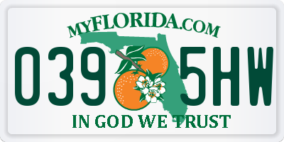 FL license plate 0395HW