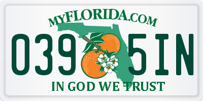 FL license plate 0395IN
