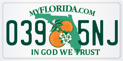 FL license plate 0395NJ