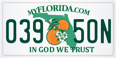 FL license plate 0395ON