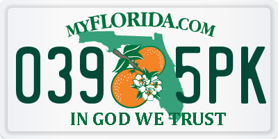 FL license plate 0395PK