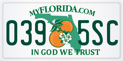 FL license plate 0395SC