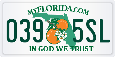 FL license plate 0395SL