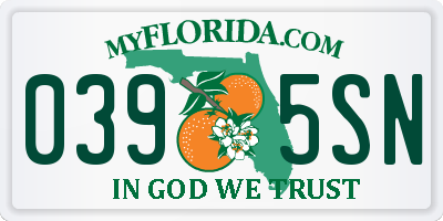 FL license plate 0395SN