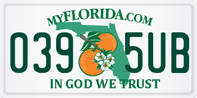 FL license plate 0395UB