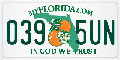 FL license plate 0395UN
