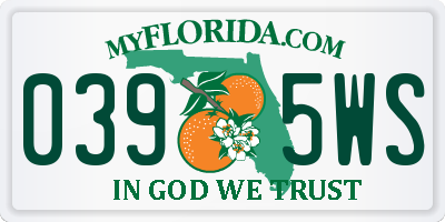 FL license plate 0395WS