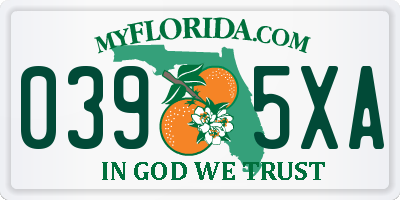 FL license plate 0395XA