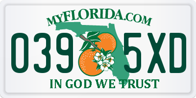 FL license plate 0395XD