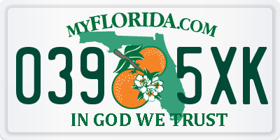 FL license plate 0395XK