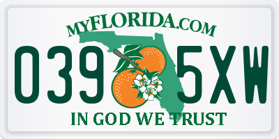 FL license plate 0395XW