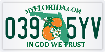 FL license plate 0395YV