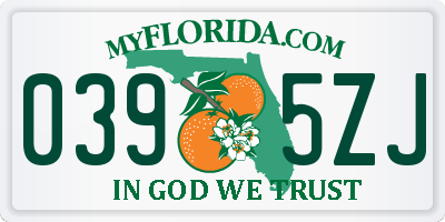 FL license plate 0395ZJ