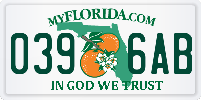 FL license plate 0396AB