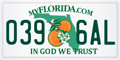 FL license plate 0396AL