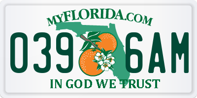 FL license plate 0396AM