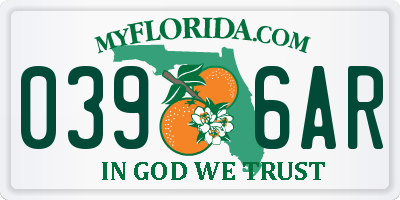 FL license plate 0396AR