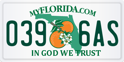 FL license plate 0396AS