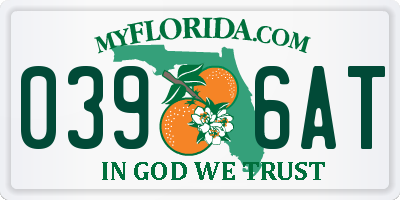 FL license plate 0396AT