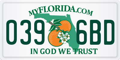 FL license plate 0396BD