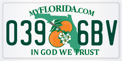 FL license plate 0396BV