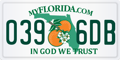 FL license plate 0396DB