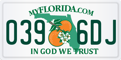 FL license plate 0396DJ