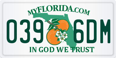 FL license plate 0396DM