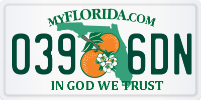 FL license plate 0396DN
