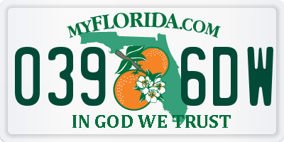 FL license plate 0396DW