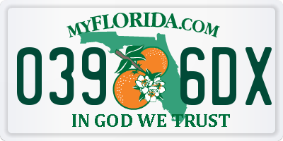 FL license plate 0396DX