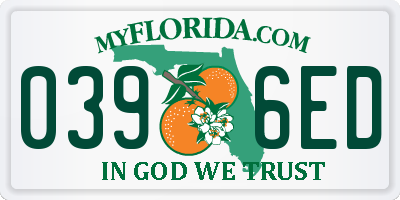 FL license plate 0396ED