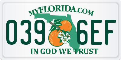 FL license plate 0396EF