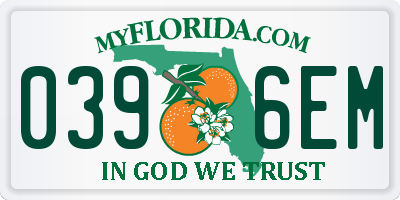 FL license plate 0396EM
