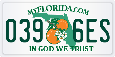 FL license plate 0396ES