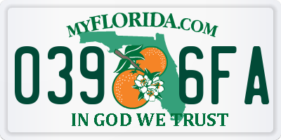 FL license plate 0396FA