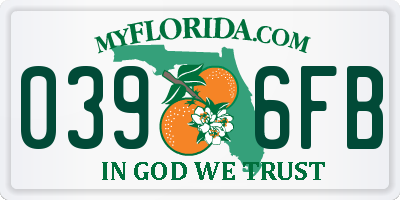 FL license plate 0396FB