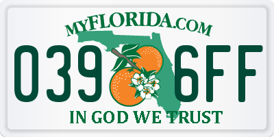 FL license plate 0396FF