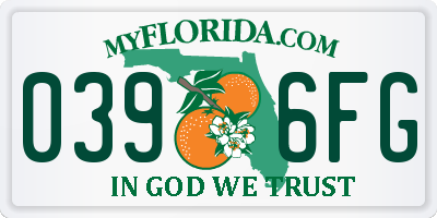 FL license plate 0396FG